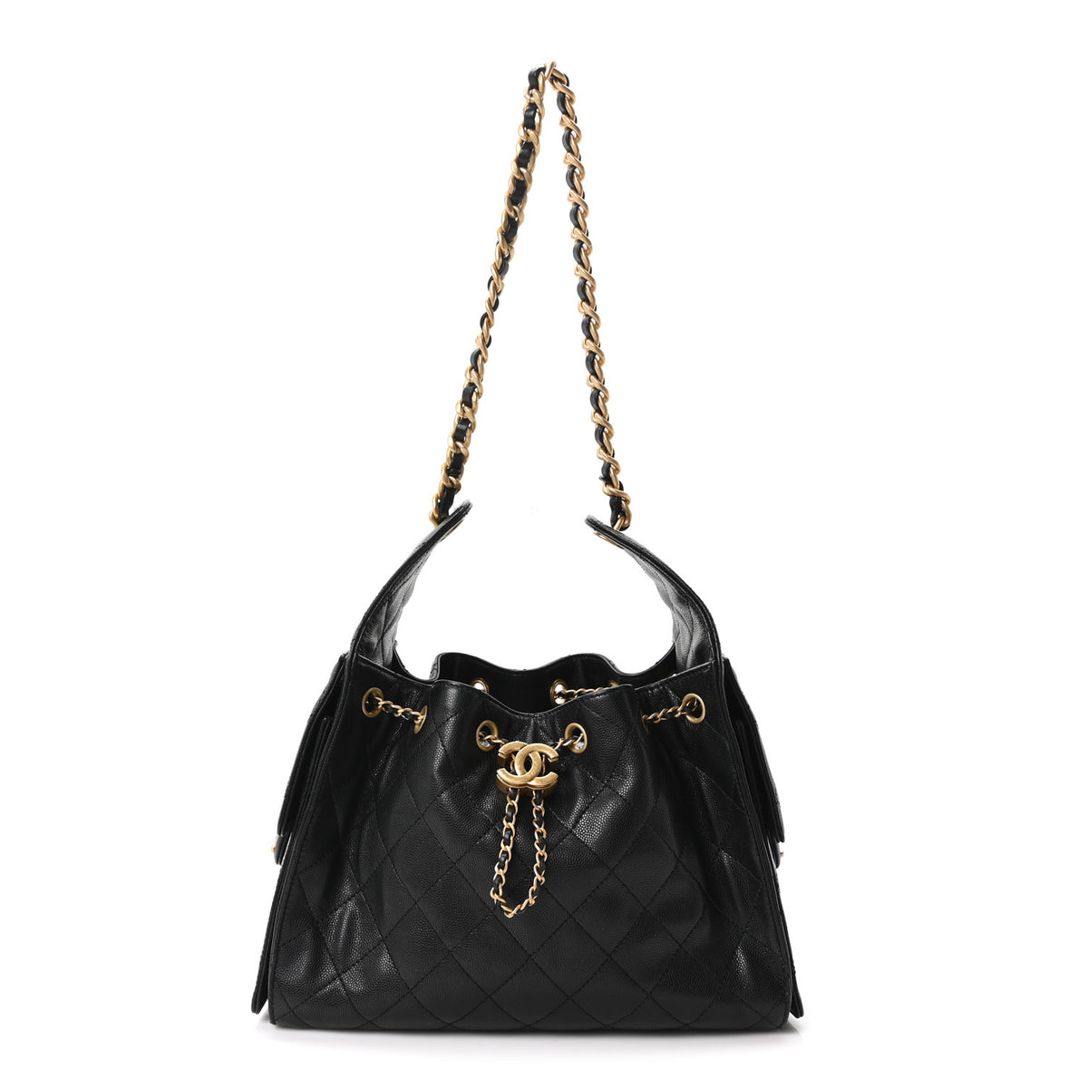 Caviar Quilted Small Chanel 25 Handbag Black