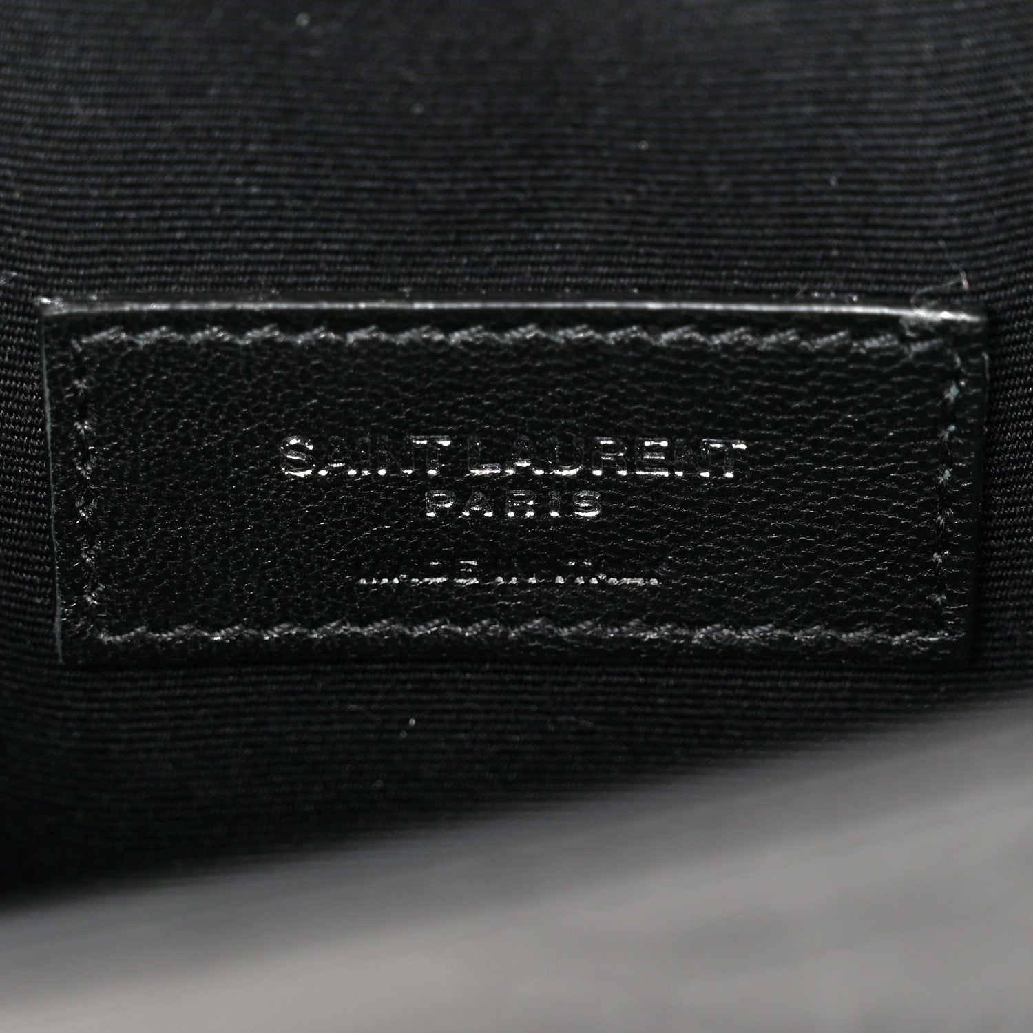 Saint Laurent Calfskin Crocodile Embossed Uptown Monogram Clutch Black 6 of 7