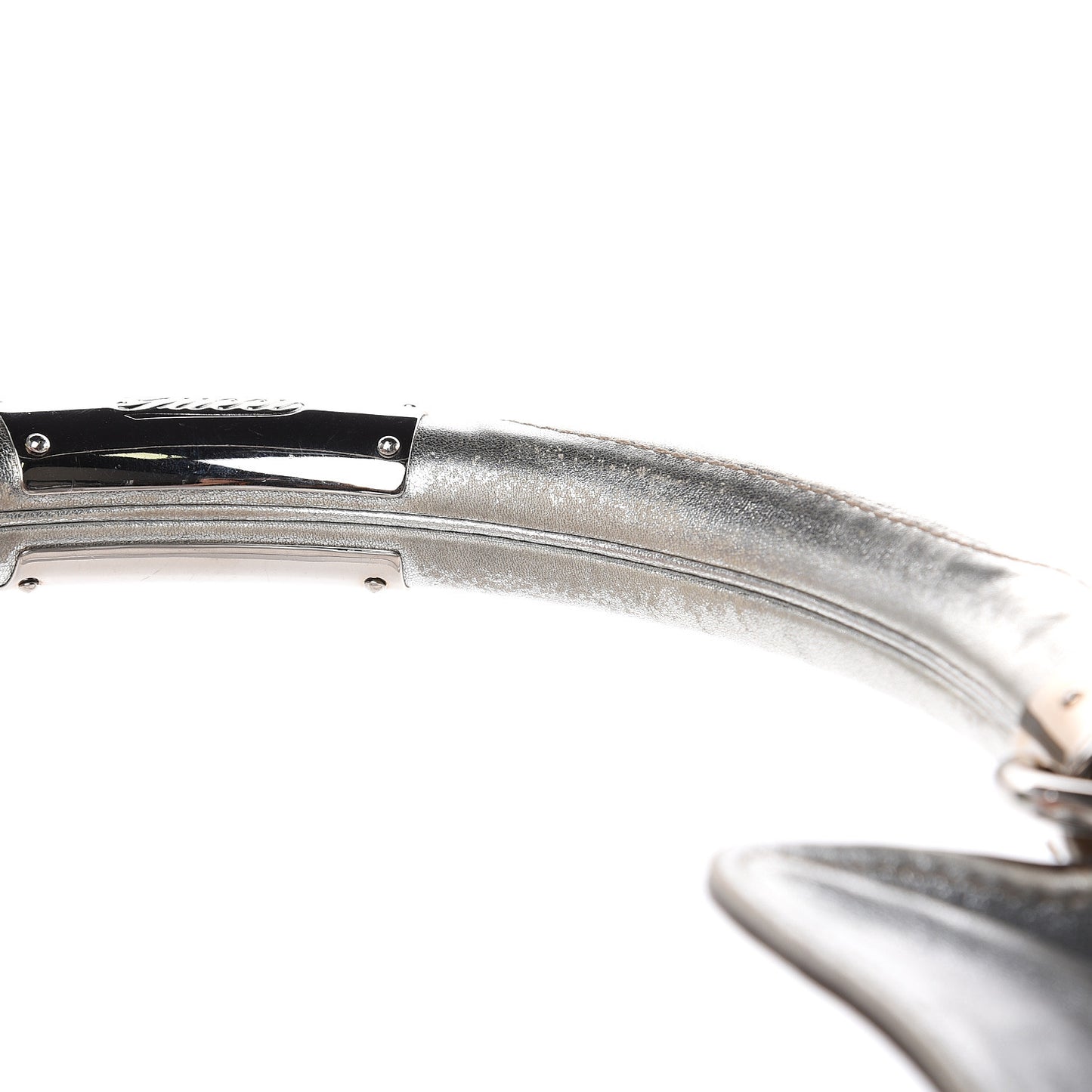 Metallic Calfskin Medium Indy Top Handle Hobo Silver