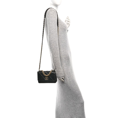 Chanel Lambskin Quilted Chanel 19 Wallet On Chain WOC Black 3 of 23