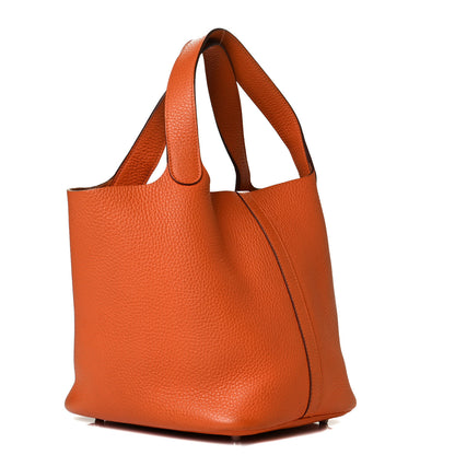 Hermes Taurillon Clemence Picotin Lock 22 MM Orange 2 of 7