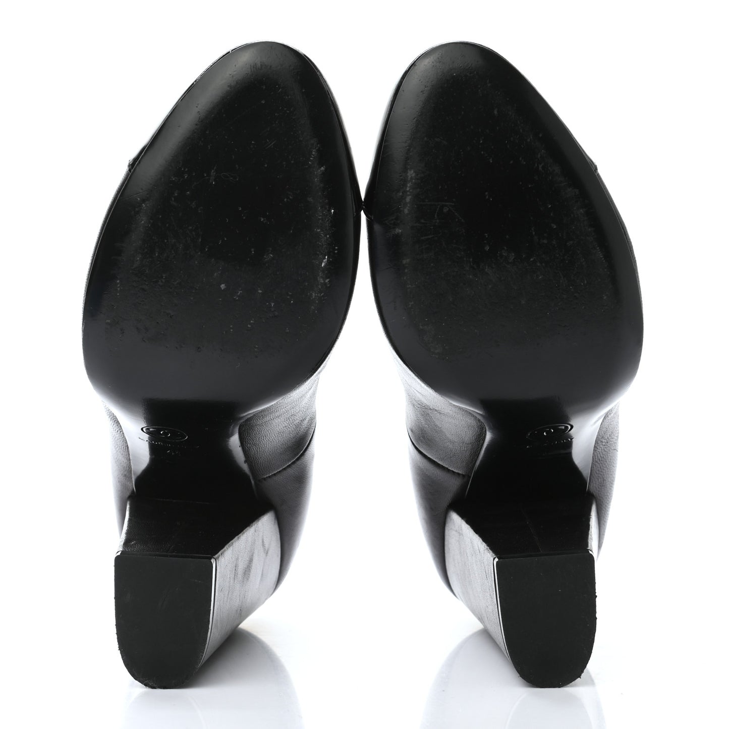 Lambskin Patent Cap Toe Escarpins CC Pumps 41 Black