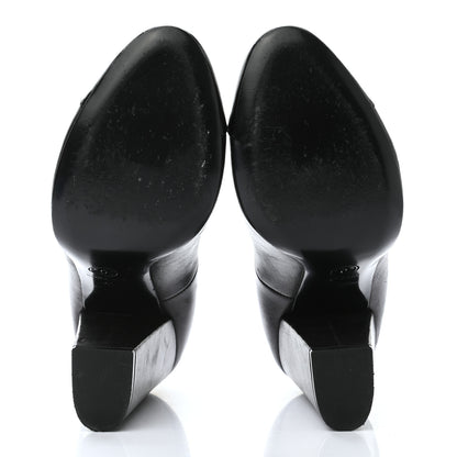 Chanel Lambskin Patent Cap Toe Escarpins CC Pumps 41 Black 5 of 10