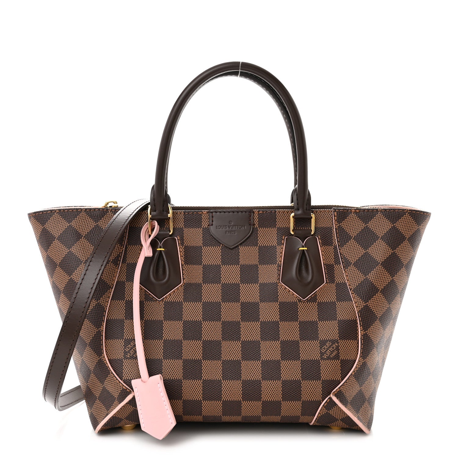 Louis Vuitton Damier Ebene Caissa Tote PM Rose Ballerine 1 of 10