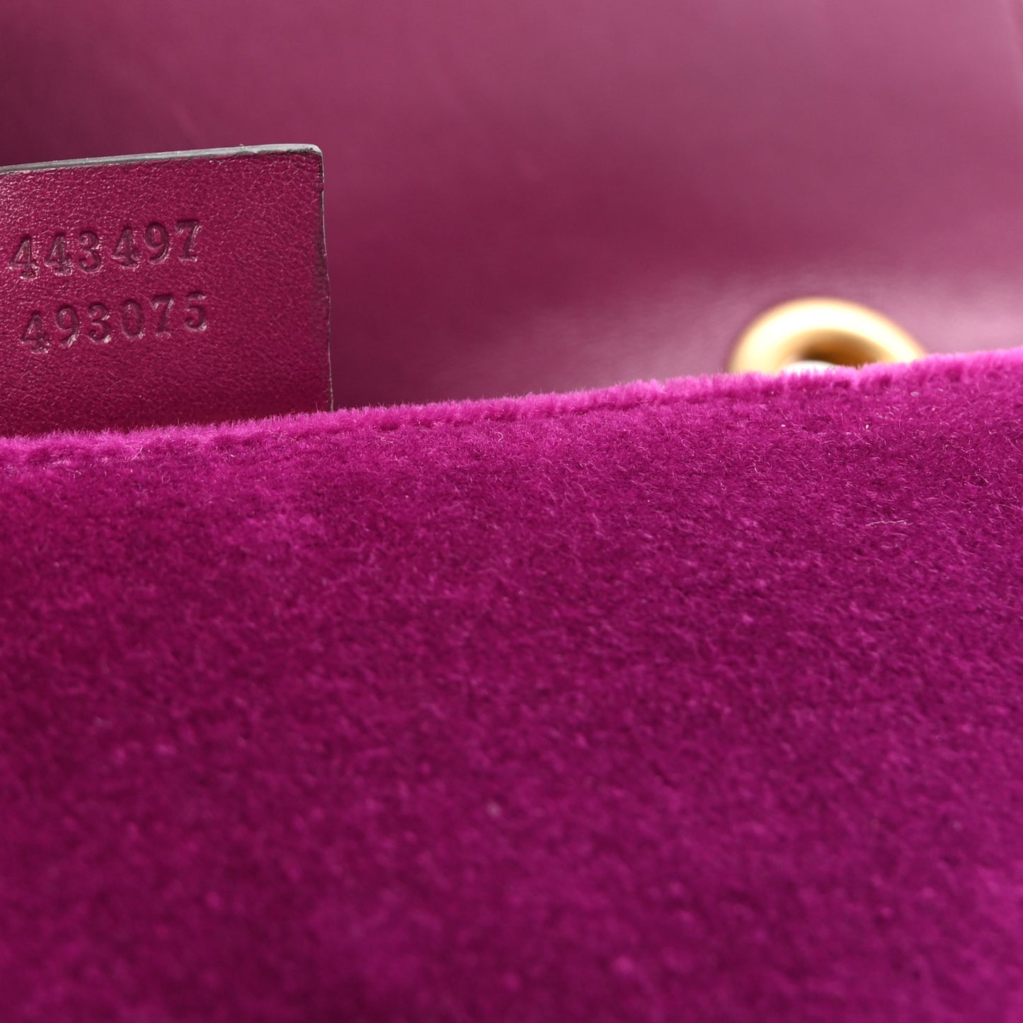 Velvet Matelasse Small GG Marmont Shoulder Bag Fuchsia Violet Cyclamen
