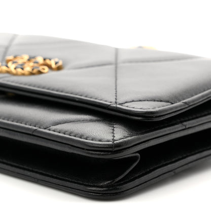 Chanel Lambskin Quilted Chanel 19 Wallet On Chain WOC Black 19 of 29