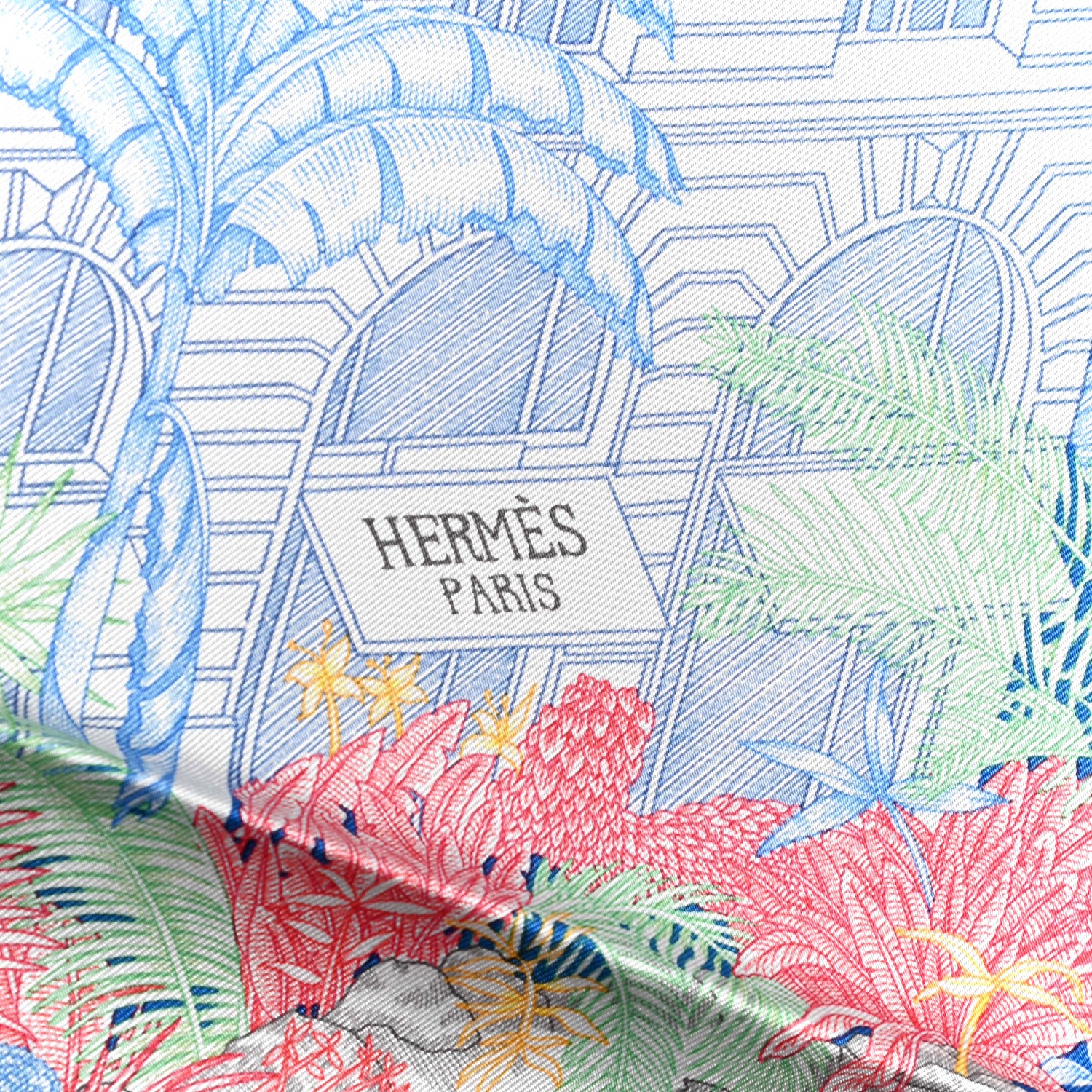 Hermes Silk Faubourg Tropical Scarf 90 Pierre Rose Multicolor 3 of 6
