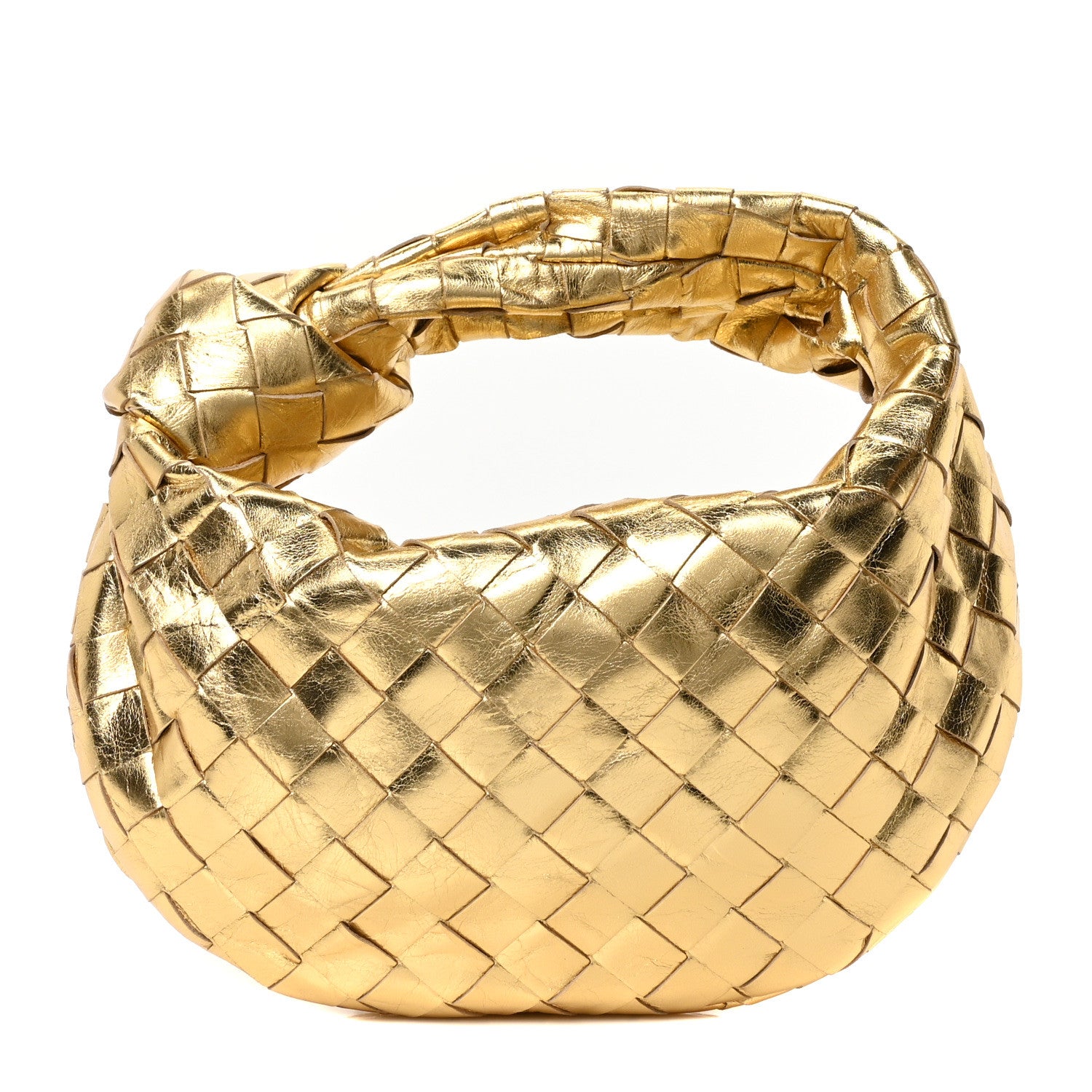 Bottega Veneta Metallic Nappa Intrecciato Mini Jodie Gold 1 of 9