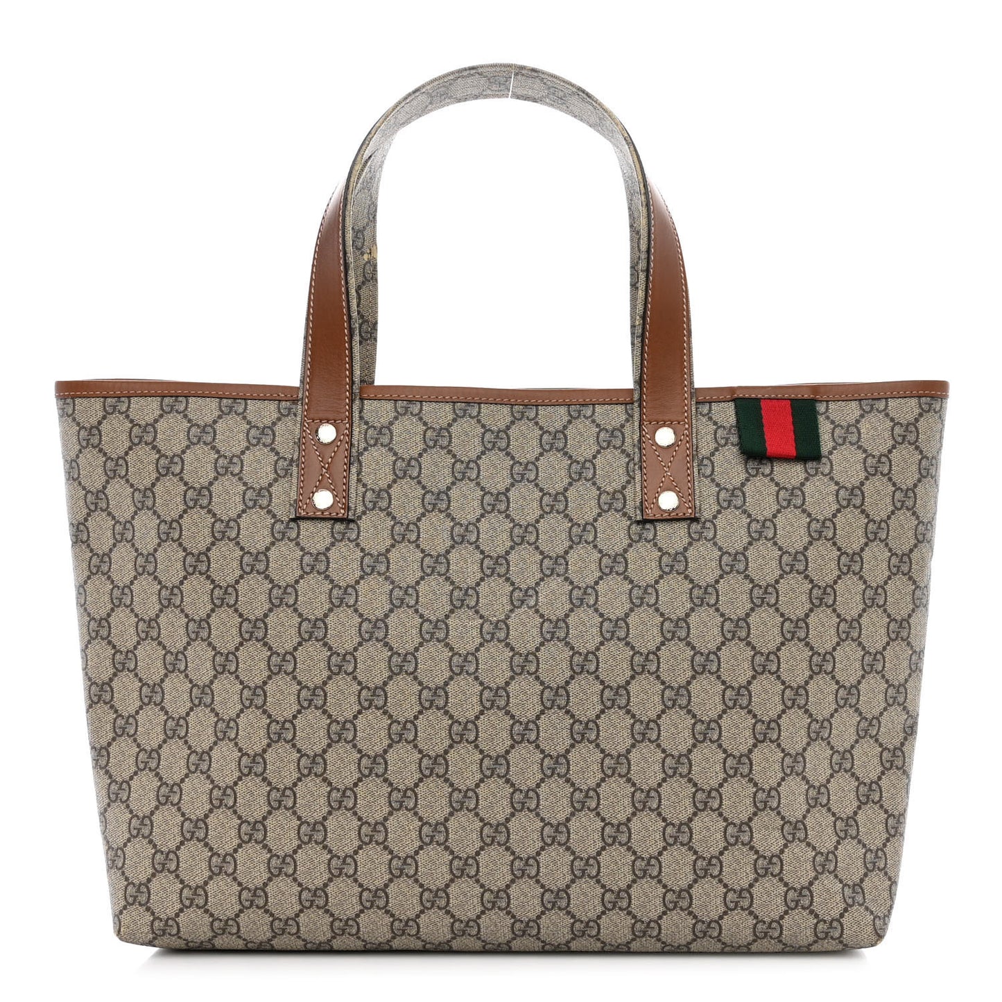 GG Plus Monogram Medium Signature Web Loop Tote Brown