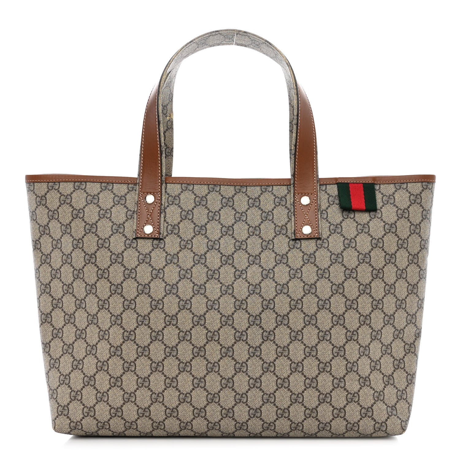 Gucci GG Plus Monogram Medium Signature Web Loop Tote Brown 1 of 14