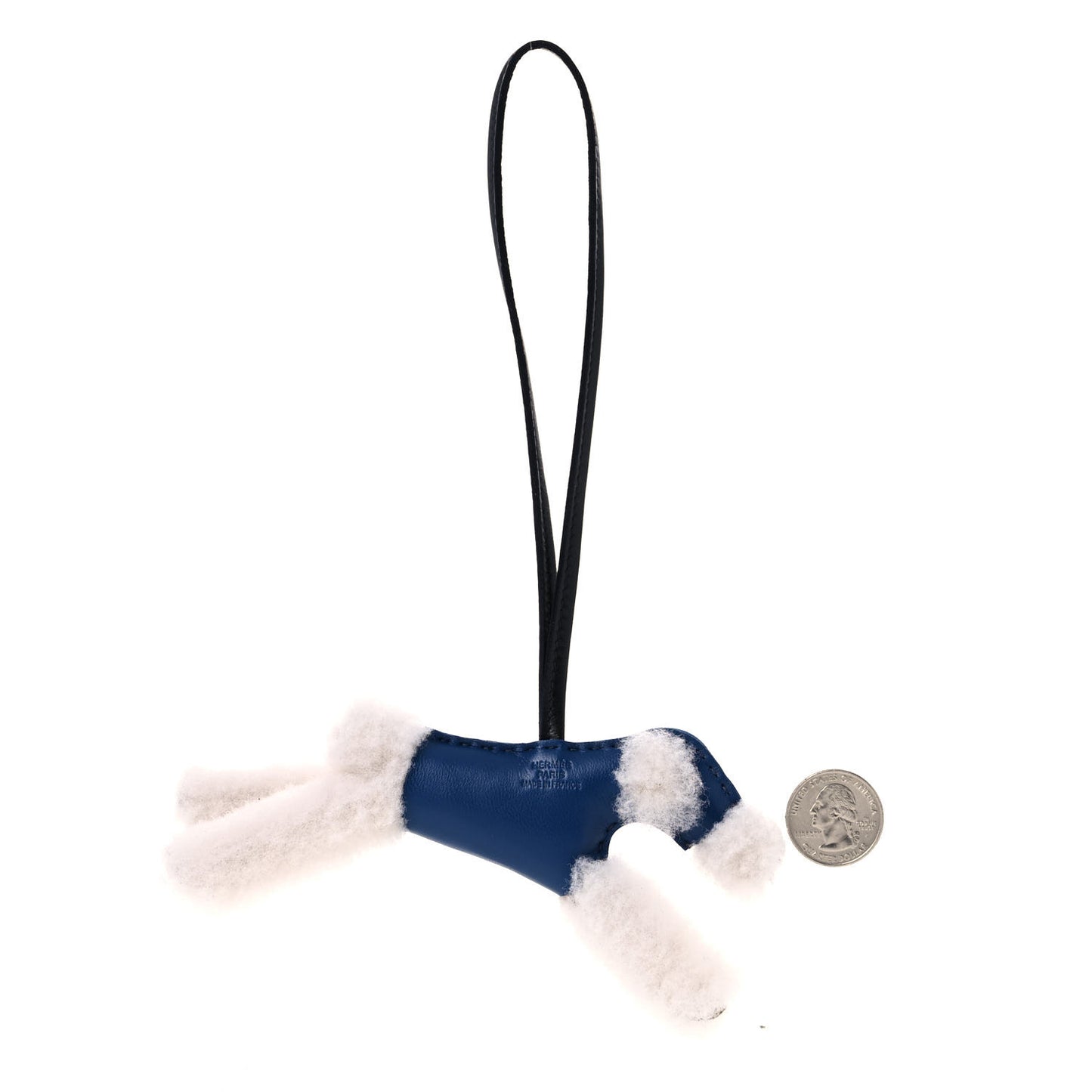Milo Lambskin Shearling Budy Charm Bleu Saphir