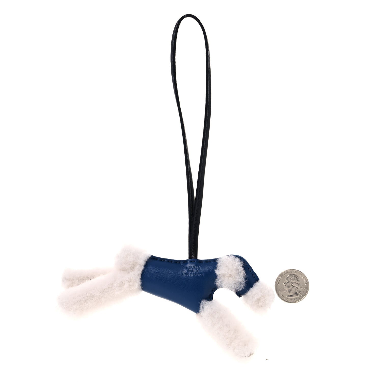 Hermes Milo Lambskin Shearling Budy Charm Bleu Saphir 2 of 4