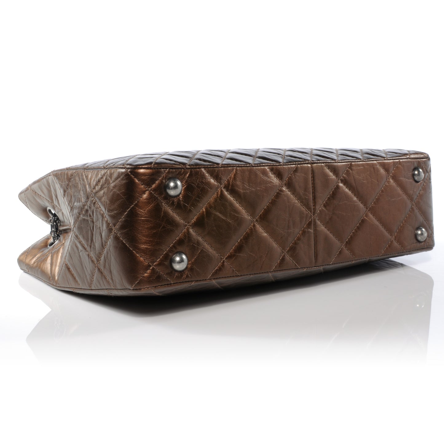 Aged Calfskin Reissue 2.55 Tote Bronze