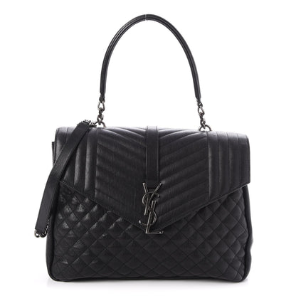 Saint Laurent Sheepskin Tri-quilt Monogram Large College Satchel Black 1 of 9