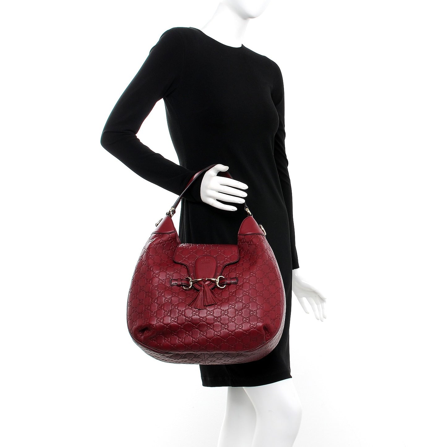 Soft Guccissima Medium Emily Hobo Classic Ruby