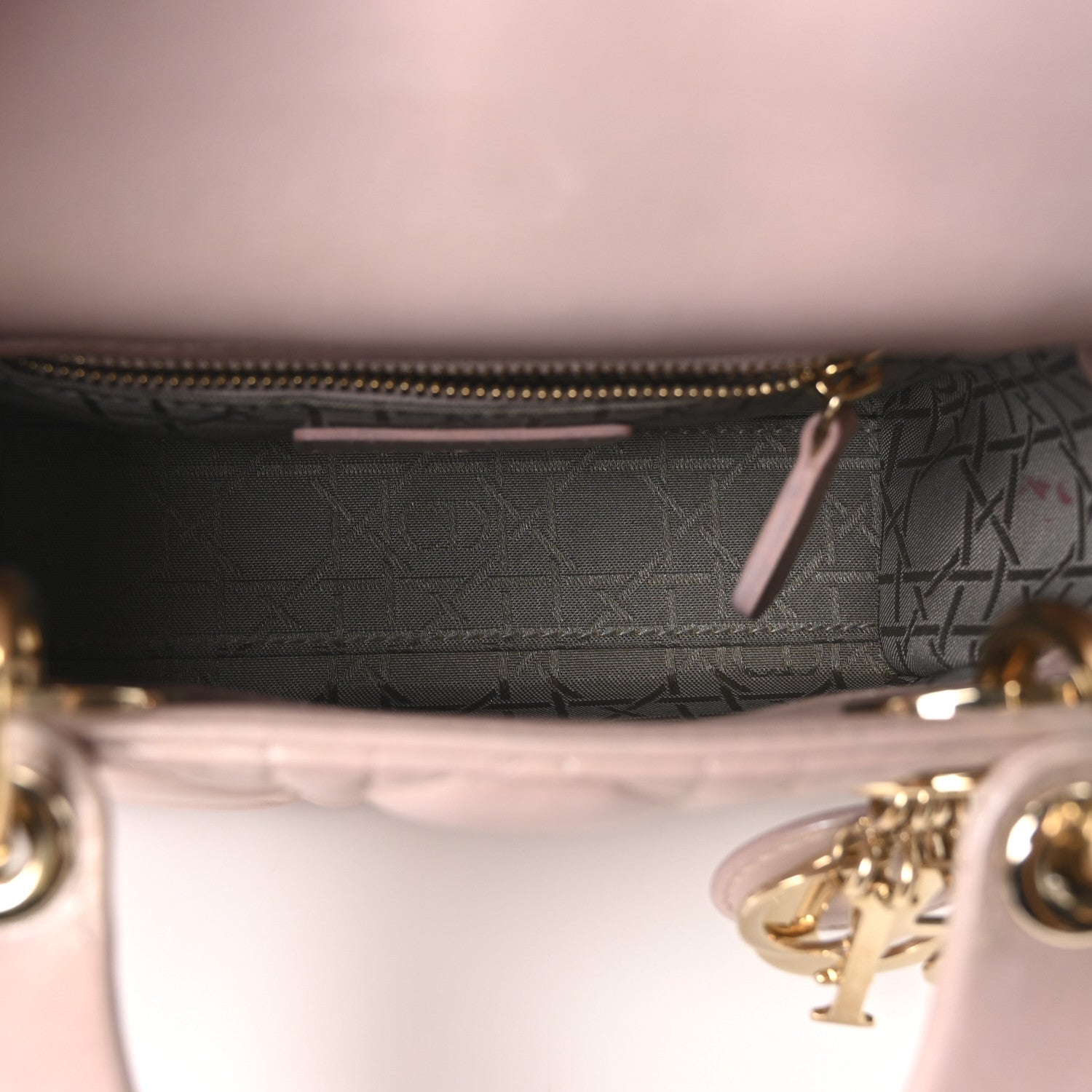 Christian Dior Metallic Lambskin Cannage Mini Lady Dior Lotus 4 of 9
