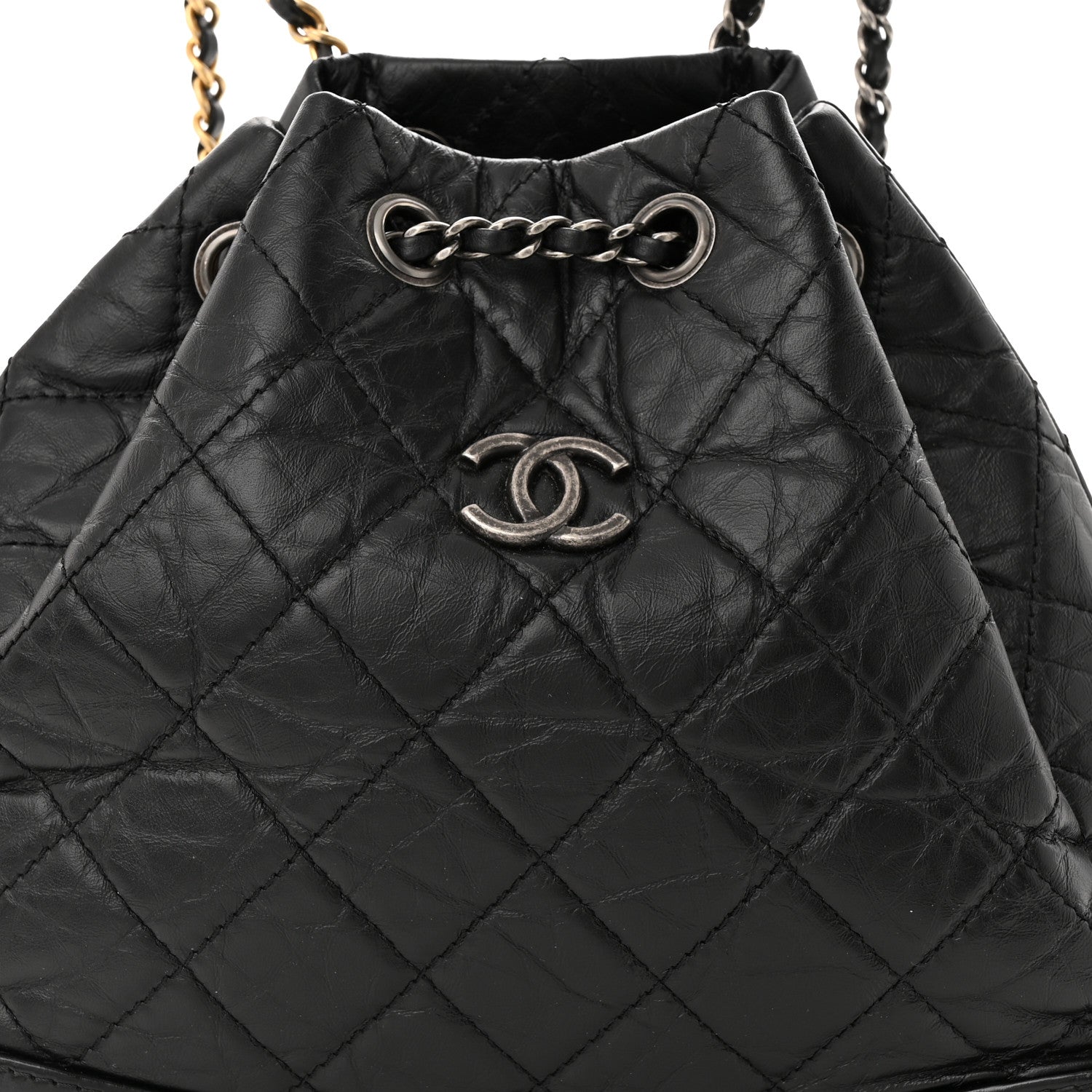 Chanel Aged Calfskin Quilted Small Gabrielle Backpack Black 8 of 11