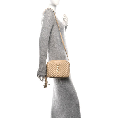 Saint Laurent Calfskin Matelasse Monogram Lou Camera Bag Dark Beige 2 of 11