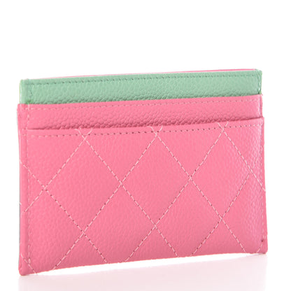Chanel Caviar Quilted CC Filigree Card Holder Pink Blue Green 3 of 10