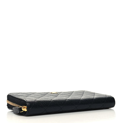 Chanel Caviar Quilted Large Gusset Zip Around Wallet Black 4 of 9