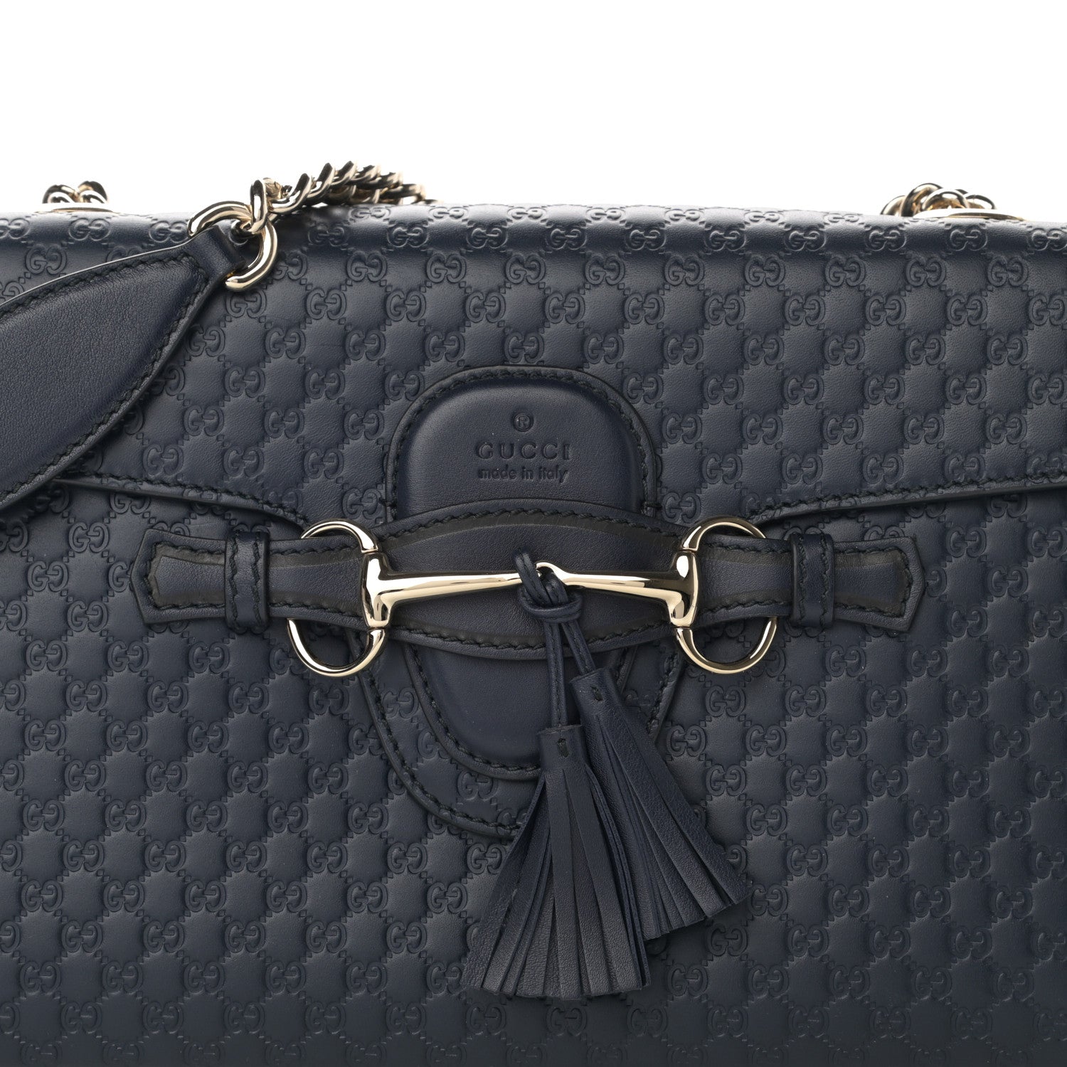 Gucci Soft Microguccissima Medium Emily Chain Shoulder Bag Blue 8 of 11