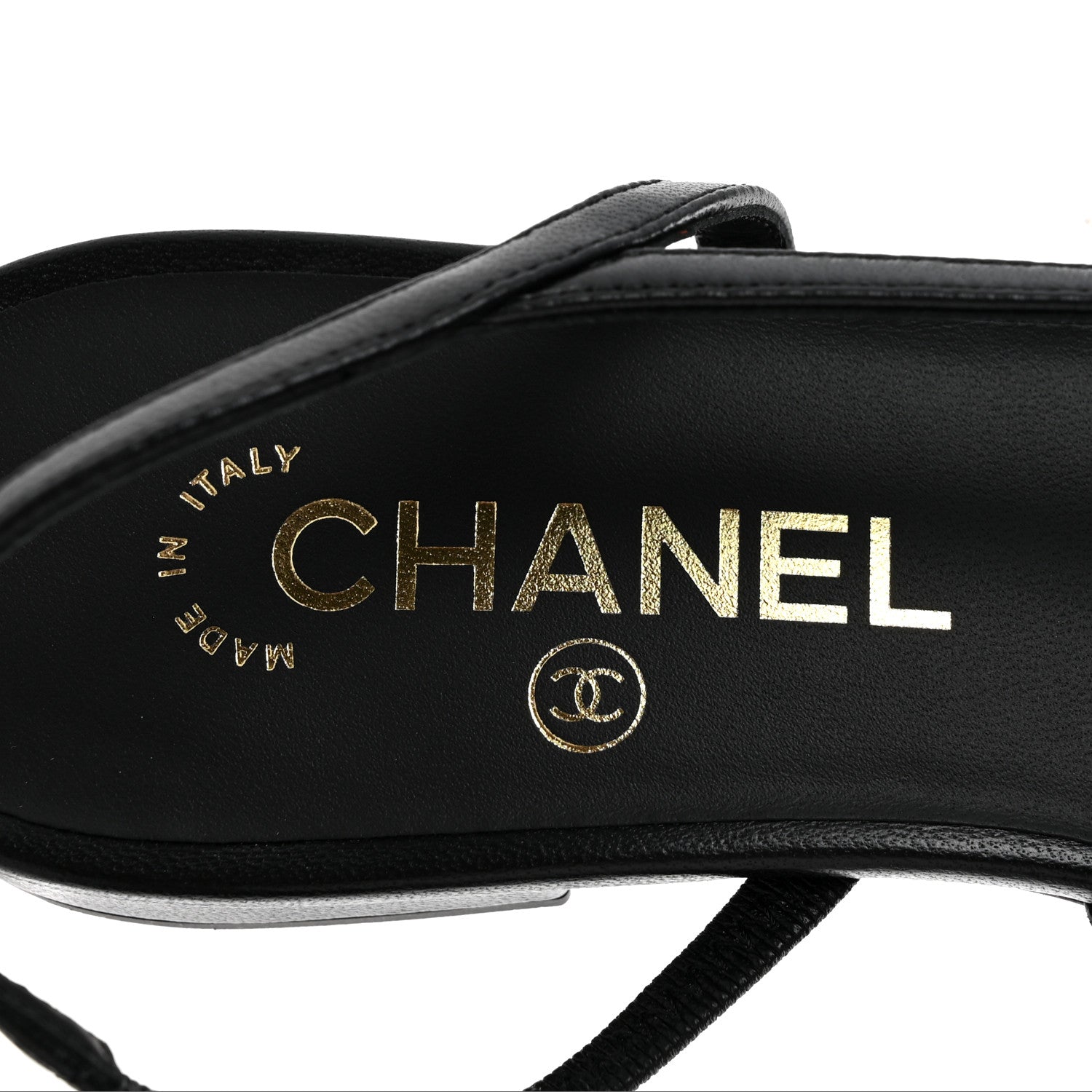 Chanel Lamb Hair Patent Calfskin Cap Toe CC Slingback Sandals 38 Orange Black White 8 of 10