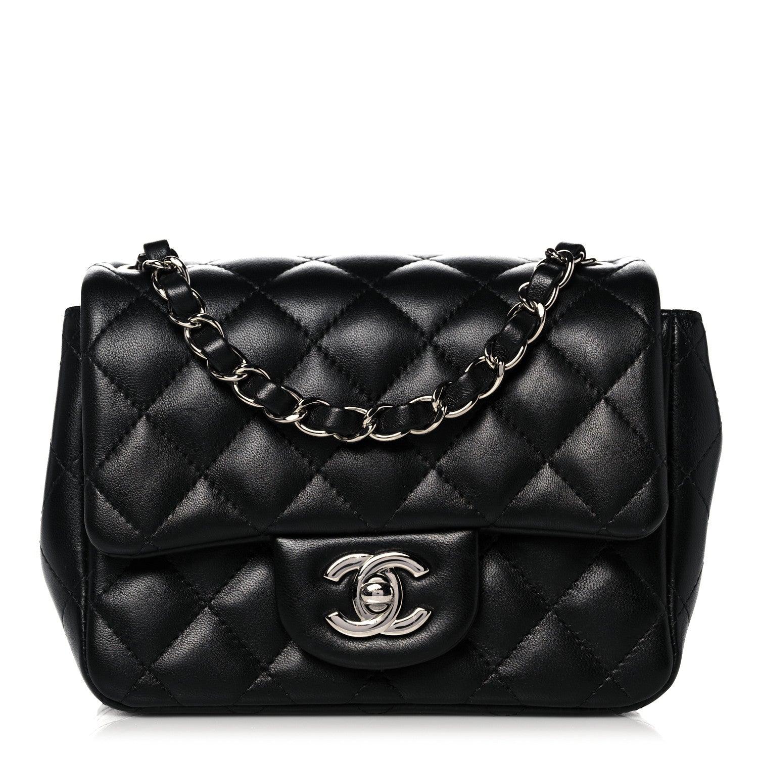 Chanel Lambskin Quilted Mini Square Flap Black 1 of 14