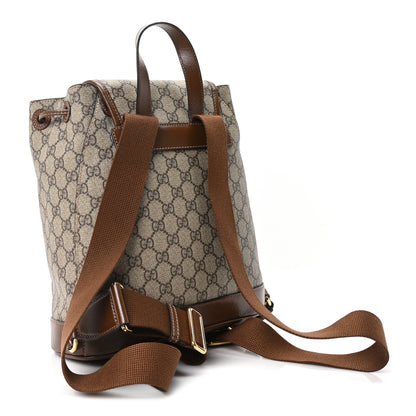 Gucci GG Supreme Monogram Azalea Calfskin Retro Interlocking G Buckle Backpack Beige Ebony Brown Sugar 3 of 11