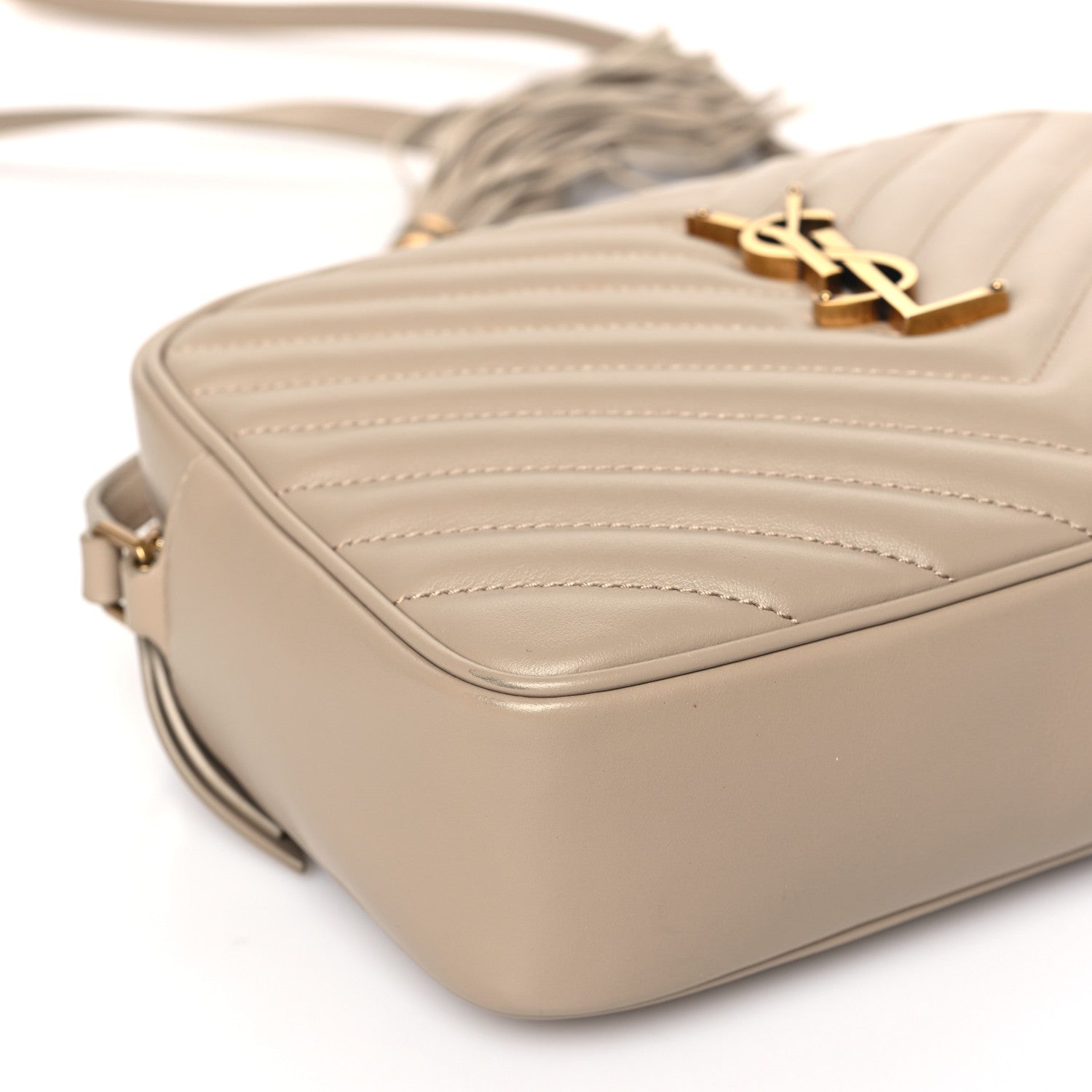 Saint Laurent Calfskin Matelasse Monogram Lou Camera Bag Dark Latte 8 of 9
