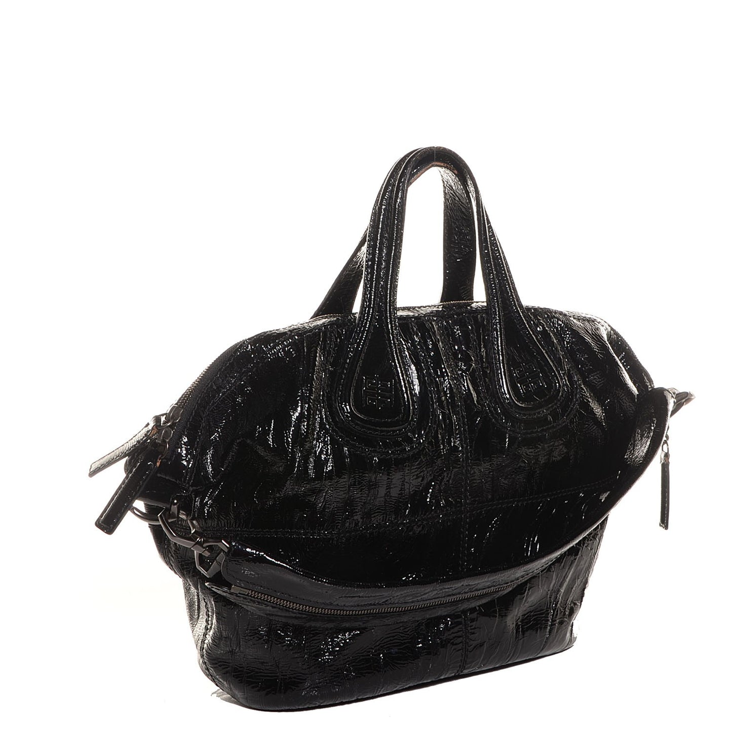 Crinkled Patent Medium Nightingale Black