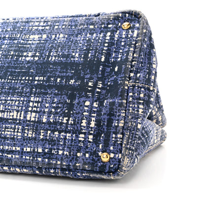 Prada Canapa Tote Blue White 9 of 17