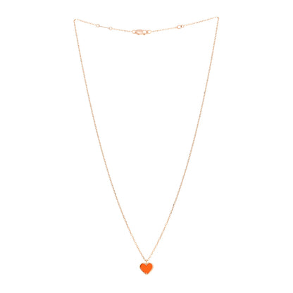 Van Cleef & Arpels 18k Rose Gold Carnelian Sweet Alhambra Heart Pendant Necklace 3 of 4
