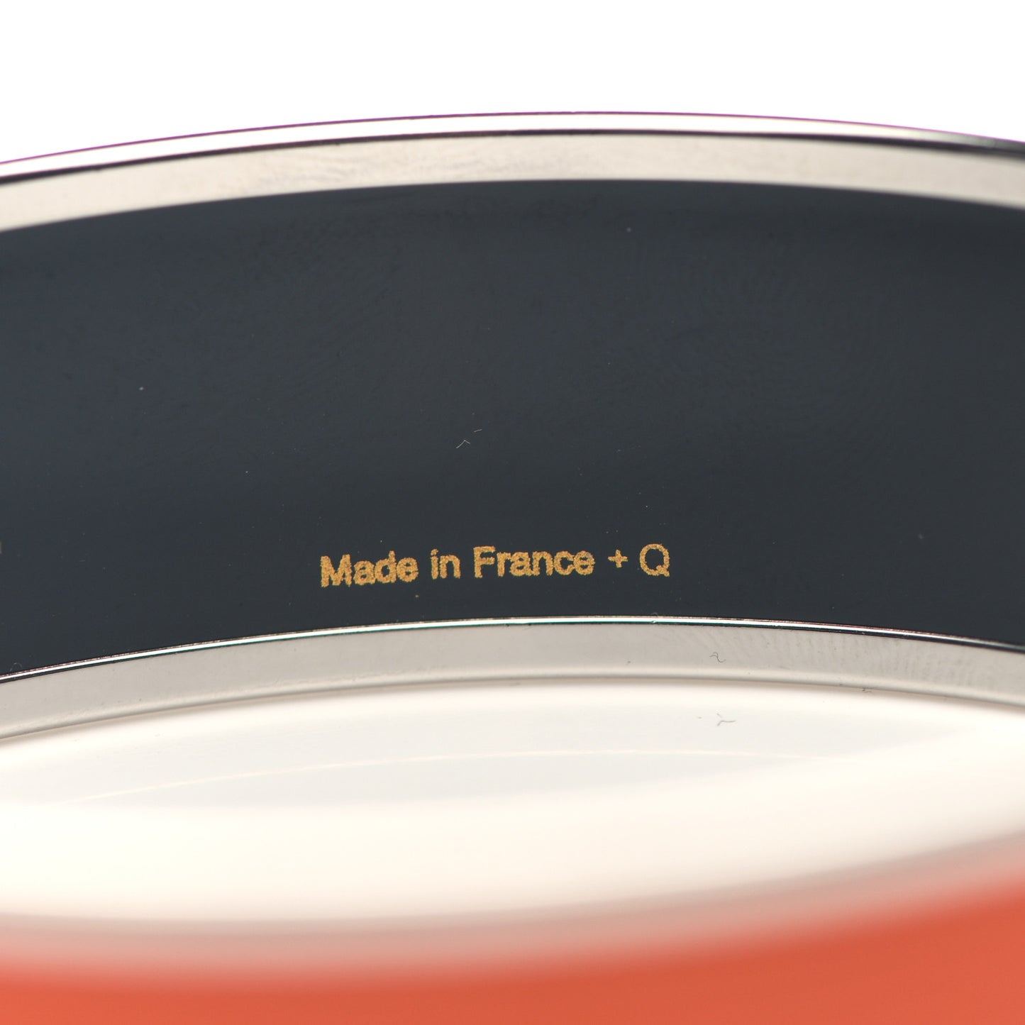 Enamel Printed Caleche Wide Bracelet 70 Orange