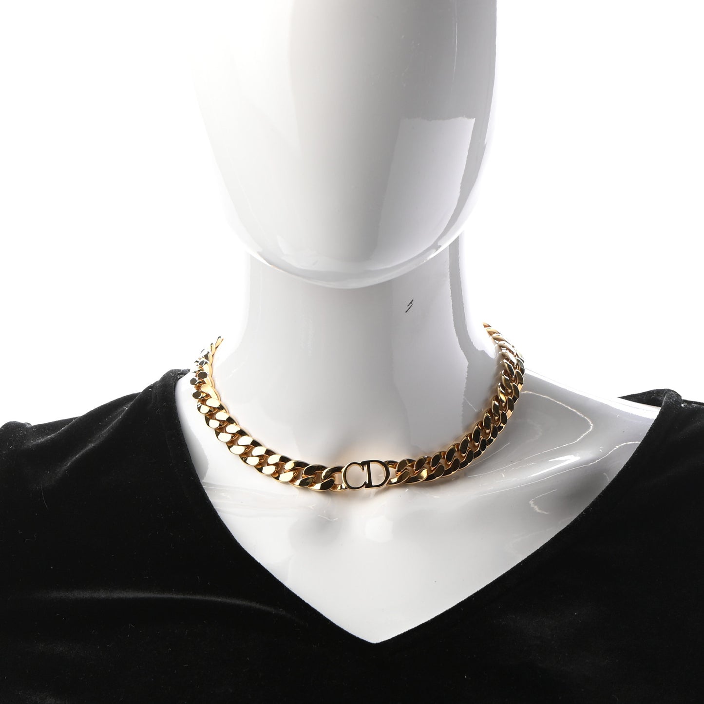 Metal CD Choker Necklace Gold