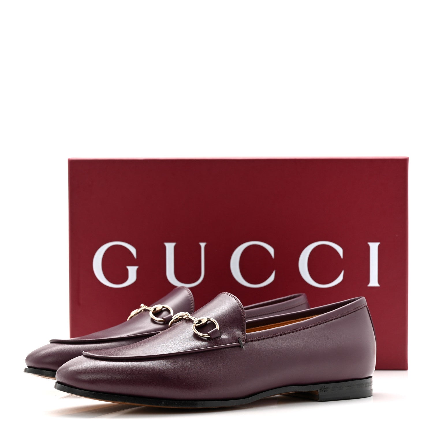Gucci Real Betis Glamour Calfskin Womens Jordaan Horsebit Loafers 38 Shiny Vineyard 10 of 10