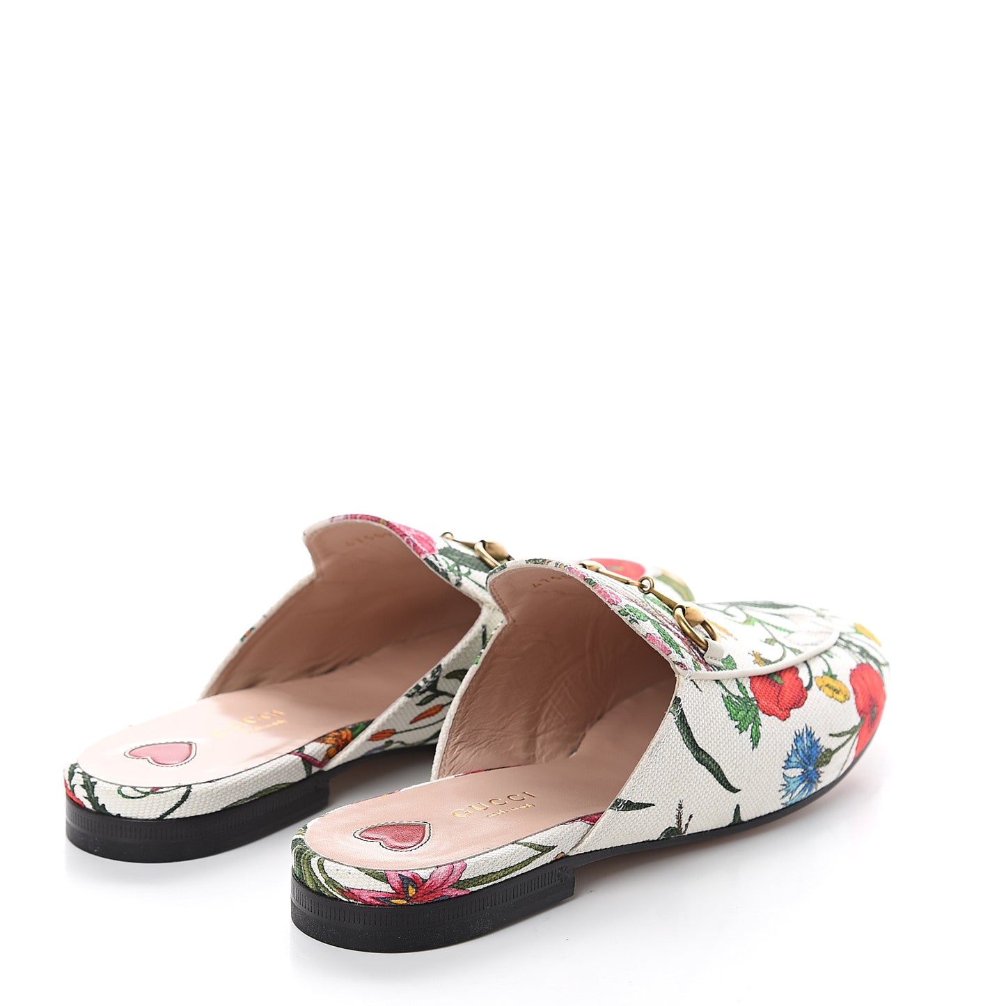Canvas Flora Womens Princetown Slippers 38 White Multicolor