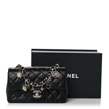 Chanel Lambskin Quilted Mini Coco Charms Rectangular Flap Black 12 of 12