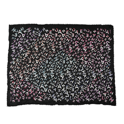 Chanel Cashmere CC Logo Shawl Black Multicolor 1 of 4