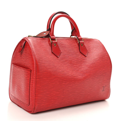 Louis Vuitton Epi Speedy 30 Castillan Red 3 of 10