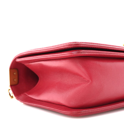 Chanel Lambskin Quilted Medium Boy Flap Dark Pink 9 of 10