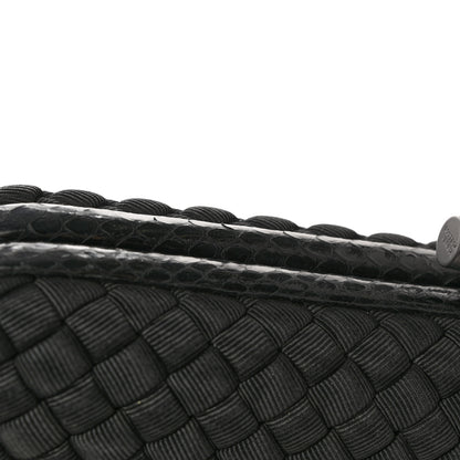 Bottega Veneta Satin Ayers Intreccio Impero Stretch Knot Clutch Black 8 of 9