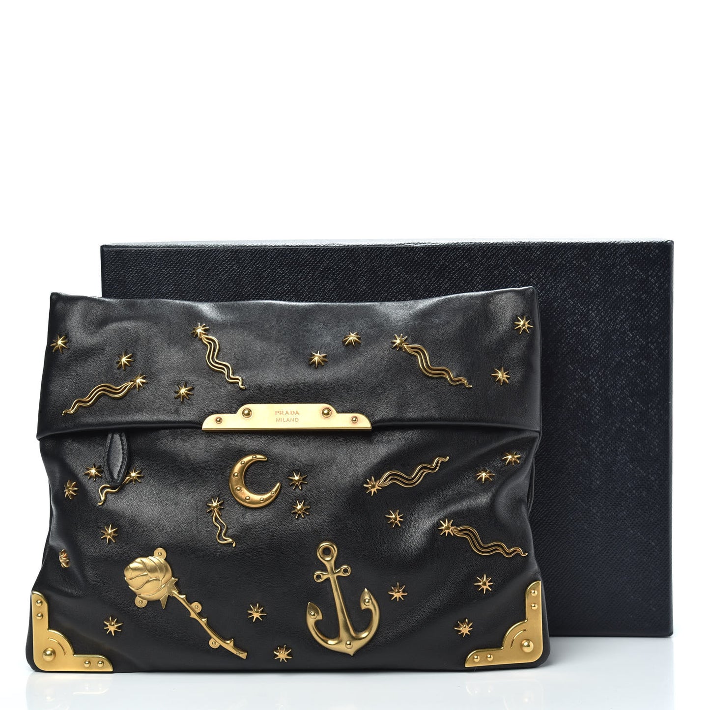 City Calf Cahier Astrology Pouch Black
