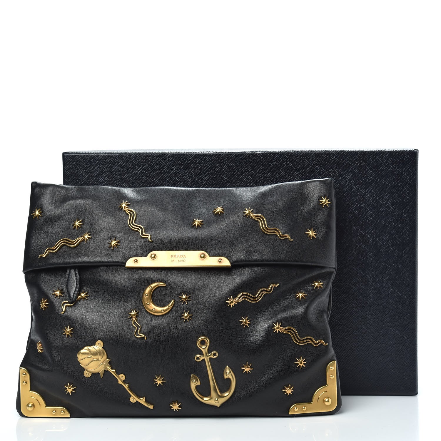 Prada City Calf Cahier Astrology Pouch Black 13 of 13