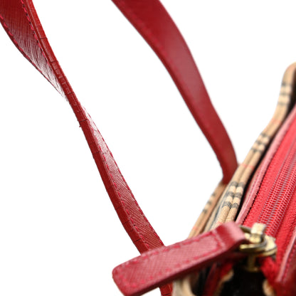 Burberry Haymarket Check Small Tote Red 12 of 13