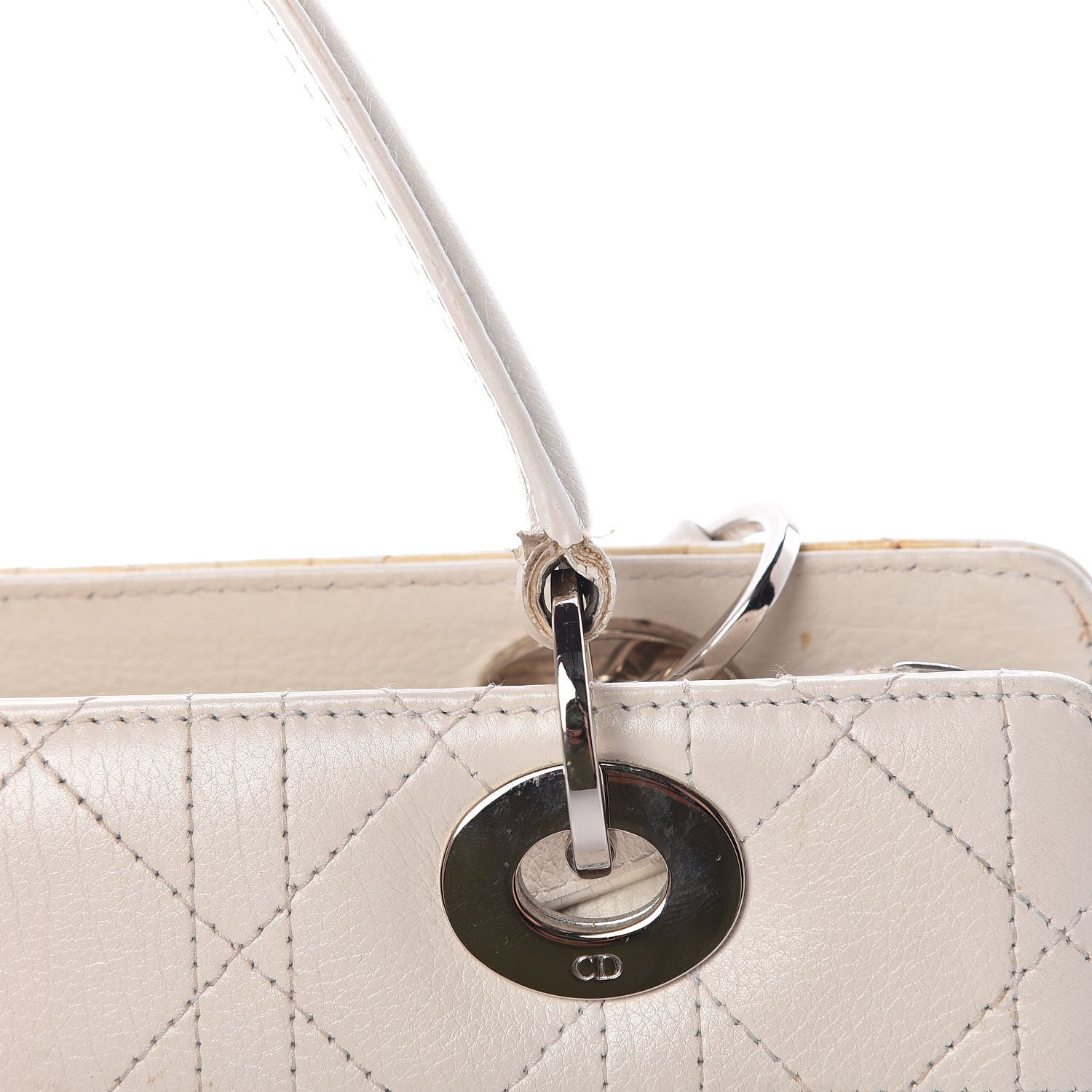 Christian Dior Calfskin Cannage Stitched East West Lady Dior White 19 of 29