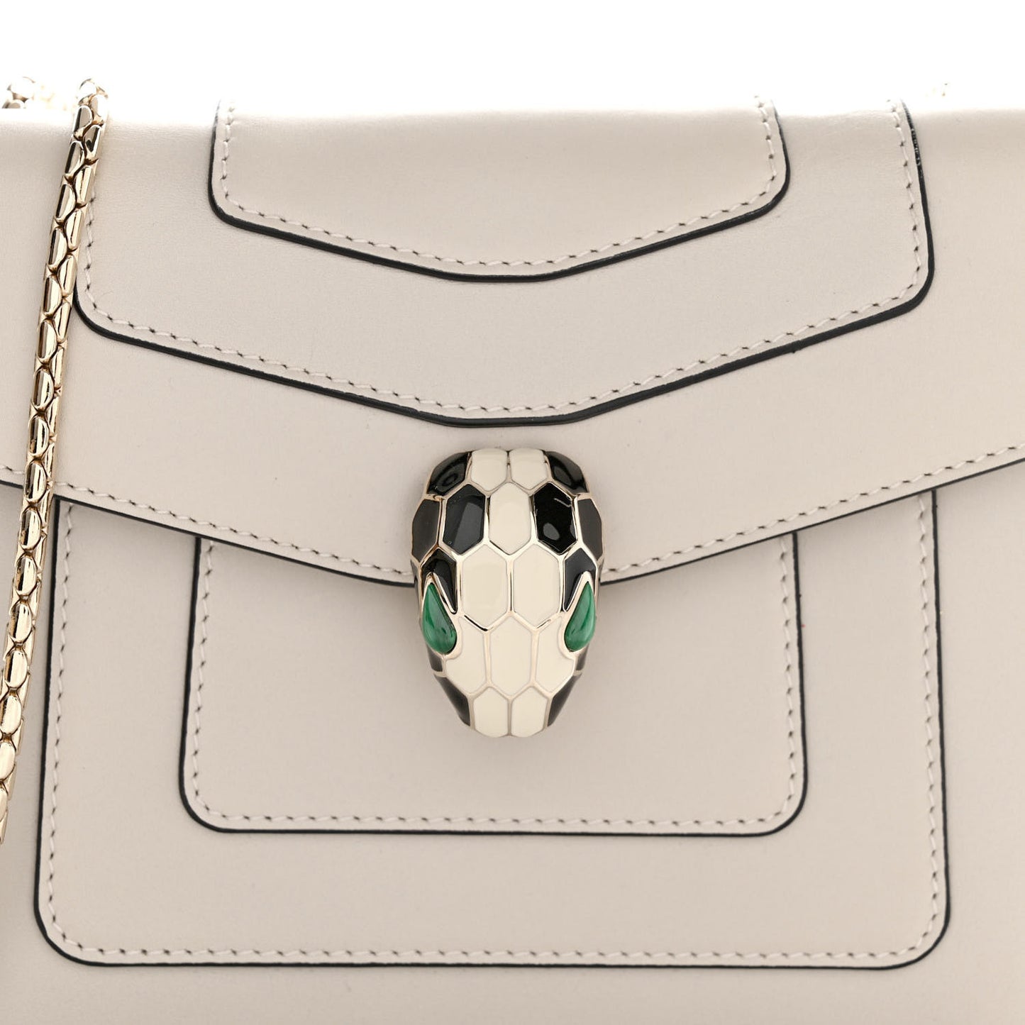 Calfskin Small Serpenti Forever Snake Strap Crossbody Bag Grey