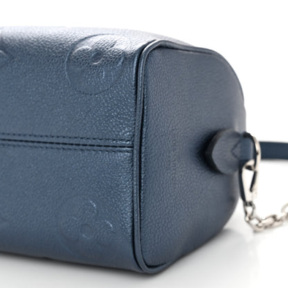 Louis Vuitton Metallic Empreinte Monogram Giant Speedy Bandouliere 20 Navy Nacre 9 of 9