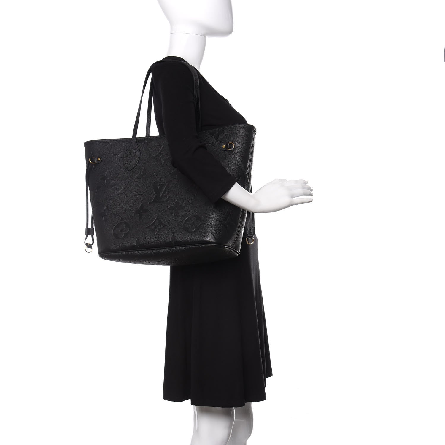 Louis Vuitton Empreinte Monogram Giant Neverfull MM Black 2 of 11