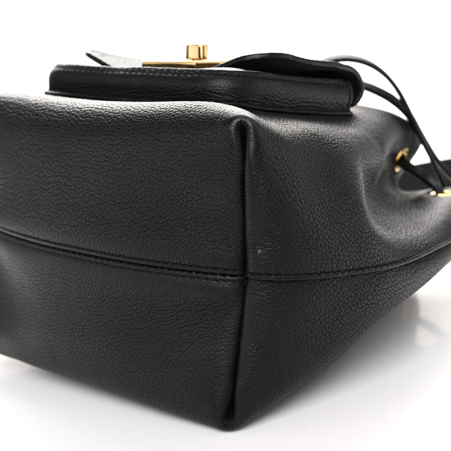 Calfskin Lockme Bucket MM Black