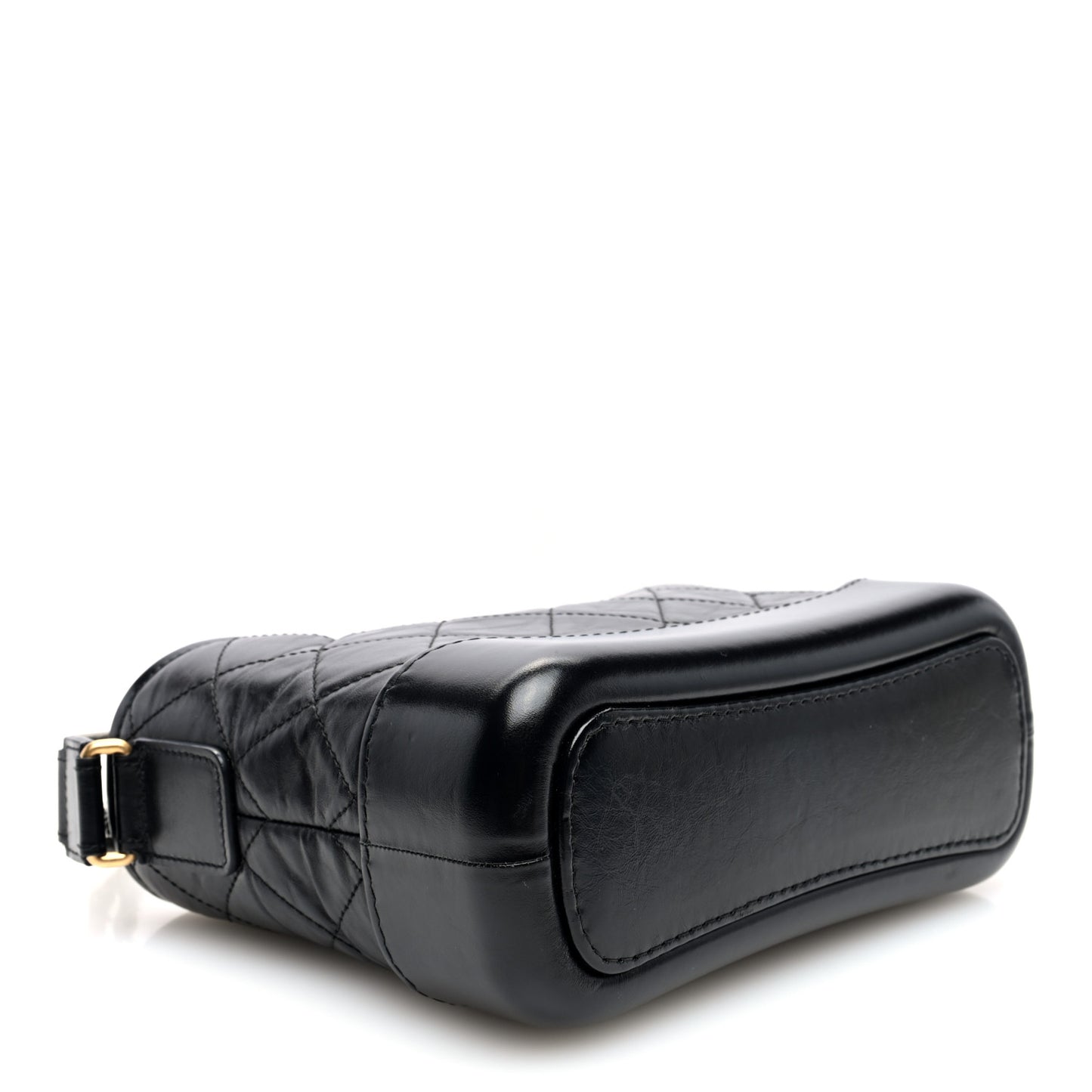 Aged Calfskin Quilted Small Gabrielle Hobo Black